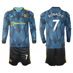 Camisola Manchester United Cristiano Ronaldo 7 Criança Equipamento Terceiro 2021-2022 Manga Comprida
